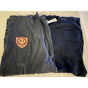 Old Navy Mens T-Shirt Bundle Henley  Crewneck Blue L